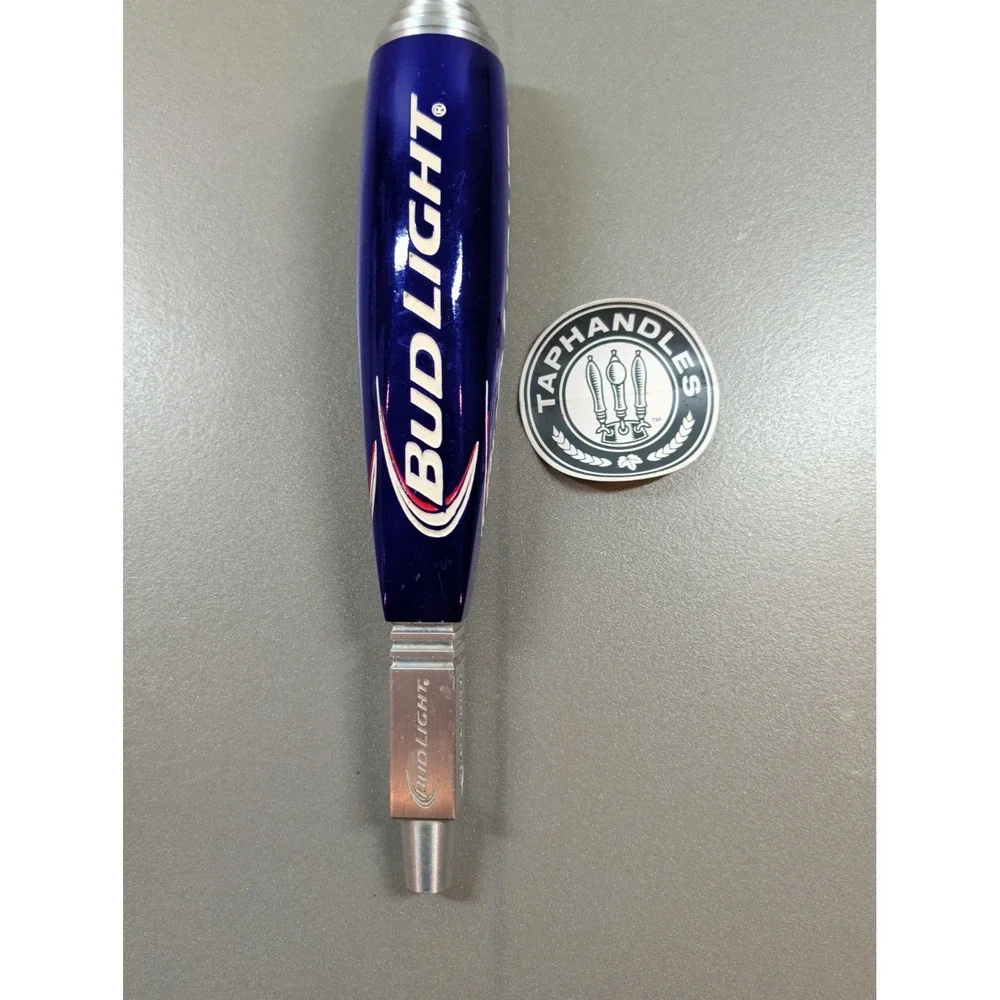 Bud Light Beer Tap Handle Blue Silver Logo Draft Keg Kegerator Bar Tapper‎